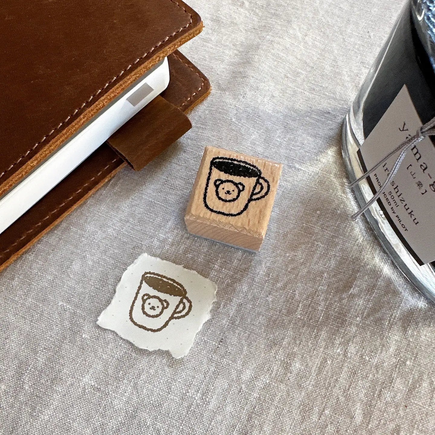 Bloom Paper Studio- Bear Mug Wooden Stamp