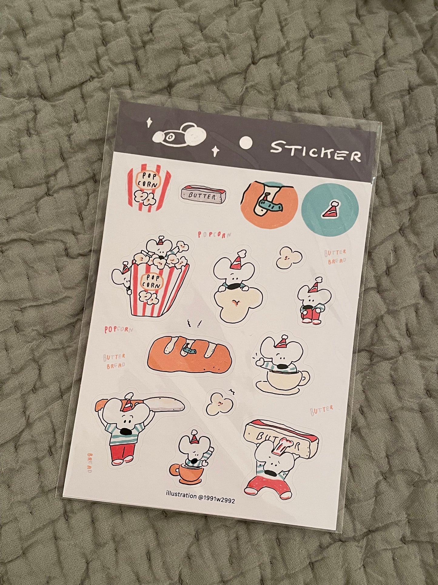 1991w2992- Popcorn Sticker