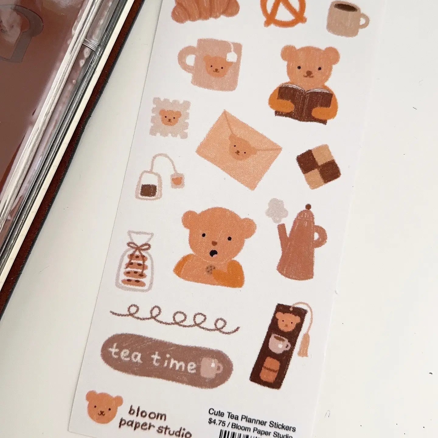 Bloom Paper Studio- Cute Tea Planner Stickers